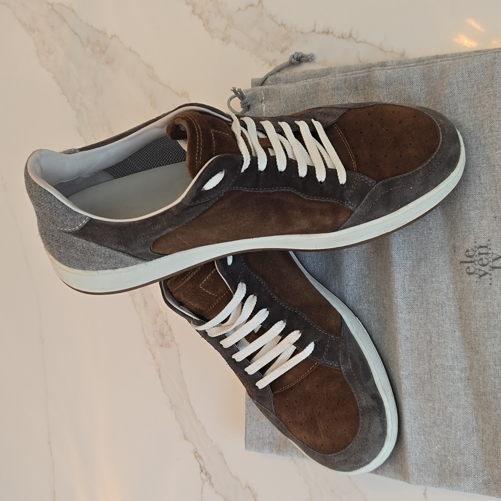 Eleventy Brown and Gray Men's Sneakers